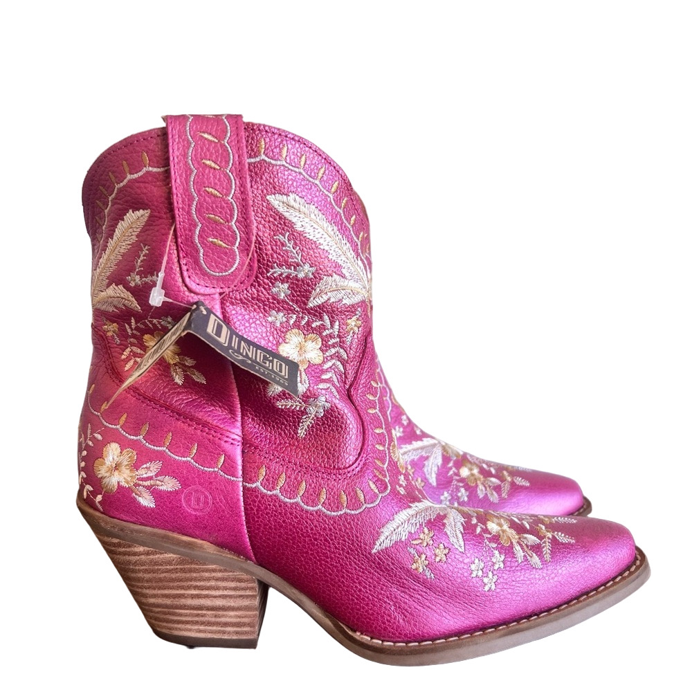 DINGO Primrose Floral Embroidery Women's Western Boot Size 8.5 #242994